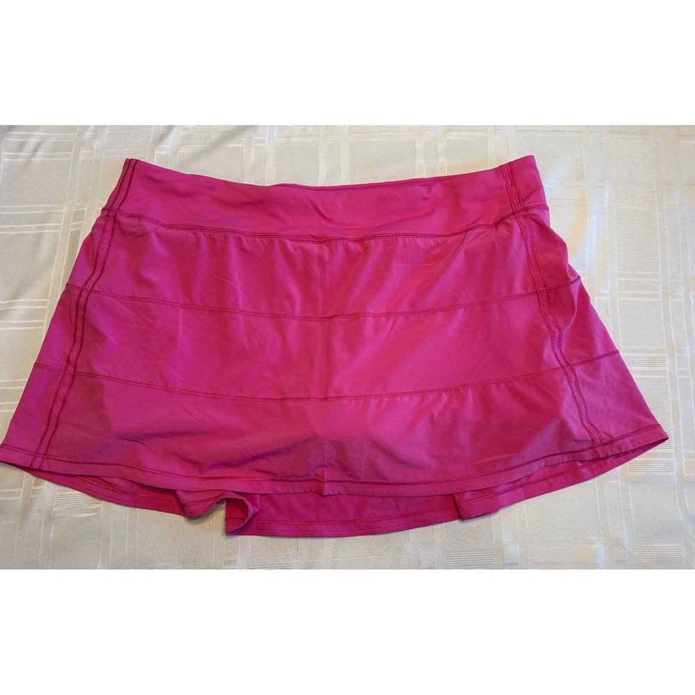 Lululemon Skirt Womens 16 Pink Pace Rival Skort Ruffle Athletic Activewear